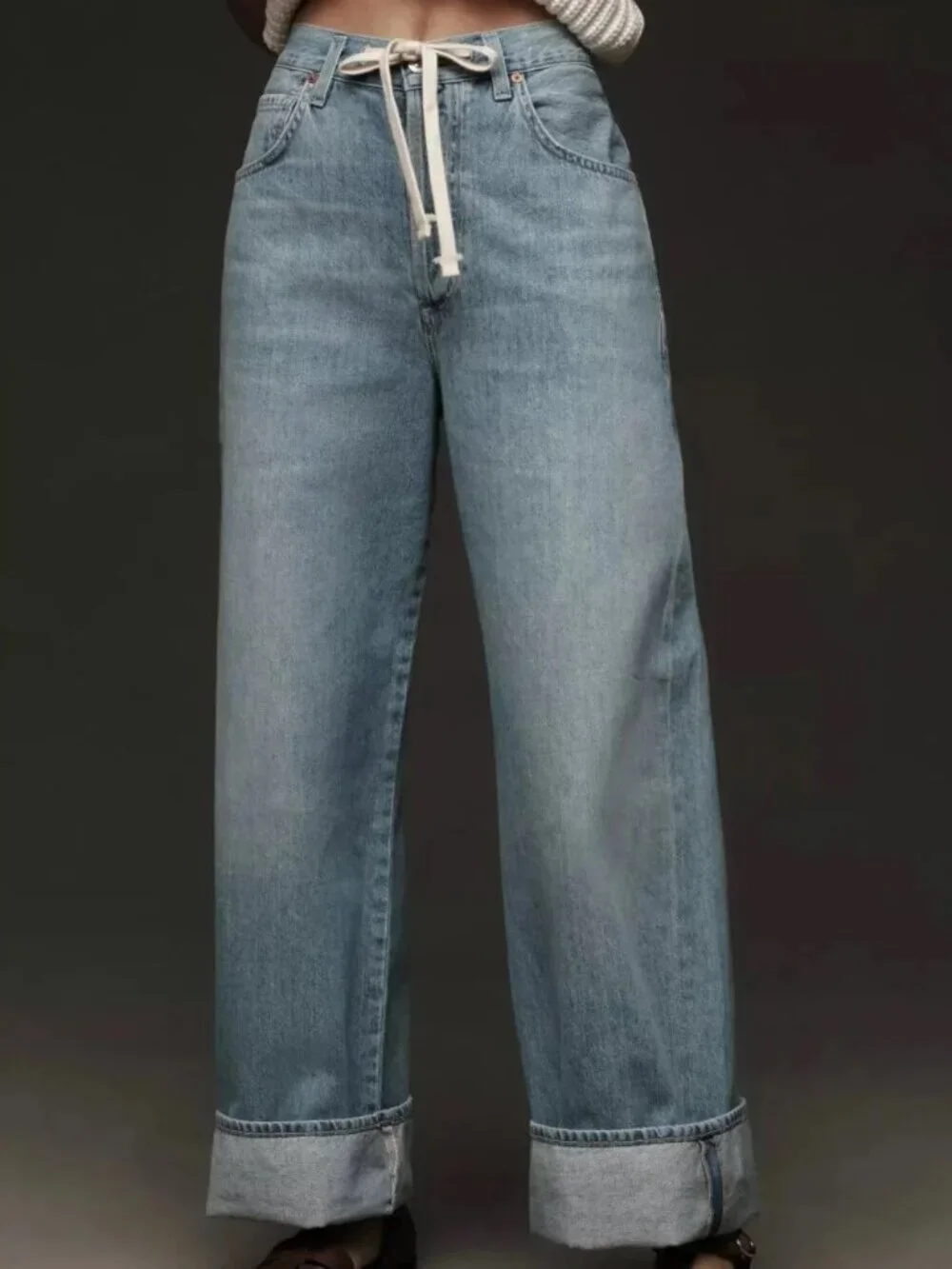 NEW $298 CITIZENS OF HUMANITY BRYNN DRAWSTRING HIGH RISE JEANS IN BLUE #3 SZ 28 - Picture 1 of 16